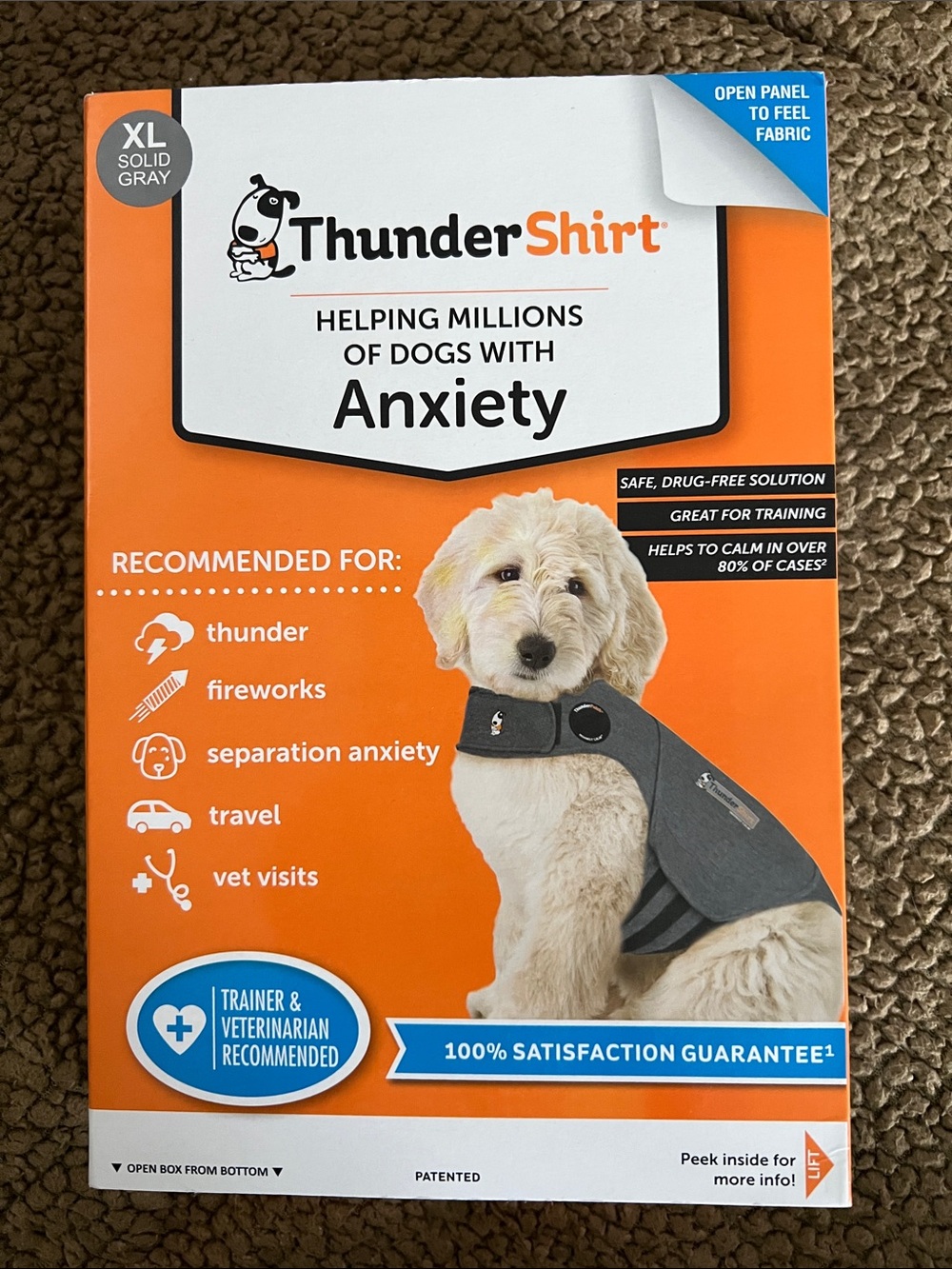 Thundershirt Solid Gray Dog Anxiety Wrap - XL